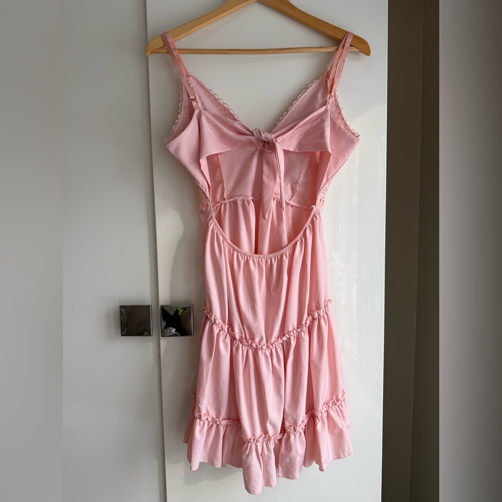 Pink Crochet Detail Dress - Picture 2 of 3